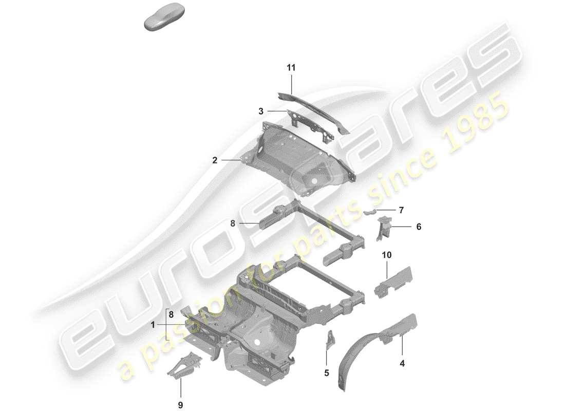 porsche 2019 (992-1) rear end part diagram