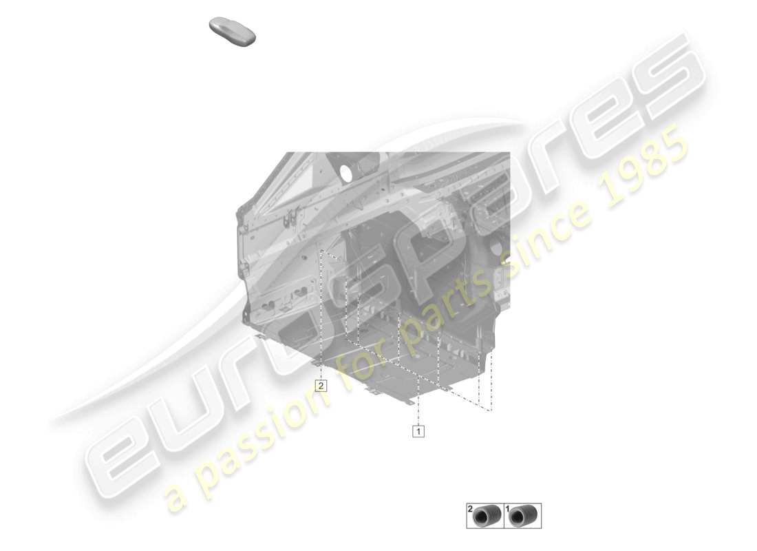 porsche 2019 (992-1) cross mem. below boot floor front boot floor plate part diagram
