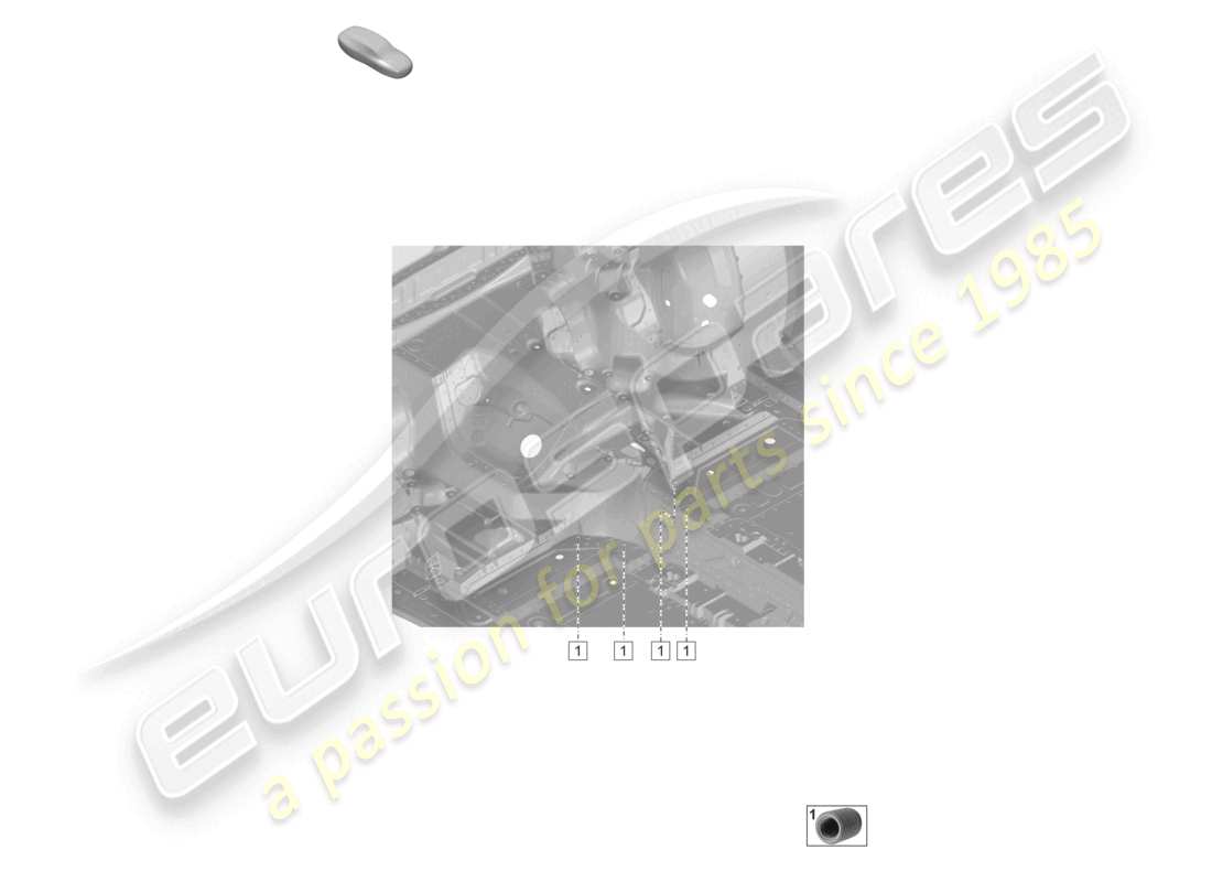 porsche 2019 (992-1) rear end rear tunnel cross-piece part diagram