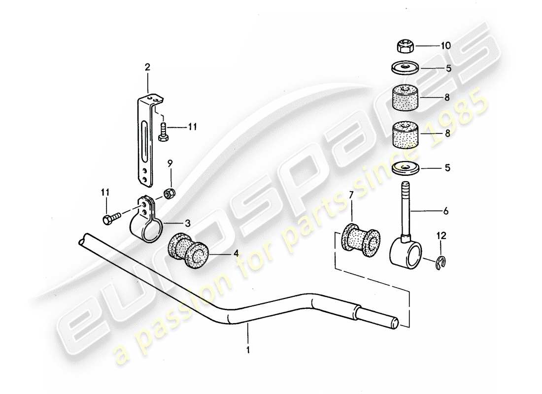 porsche 1994 (968) stabilizer part diagram