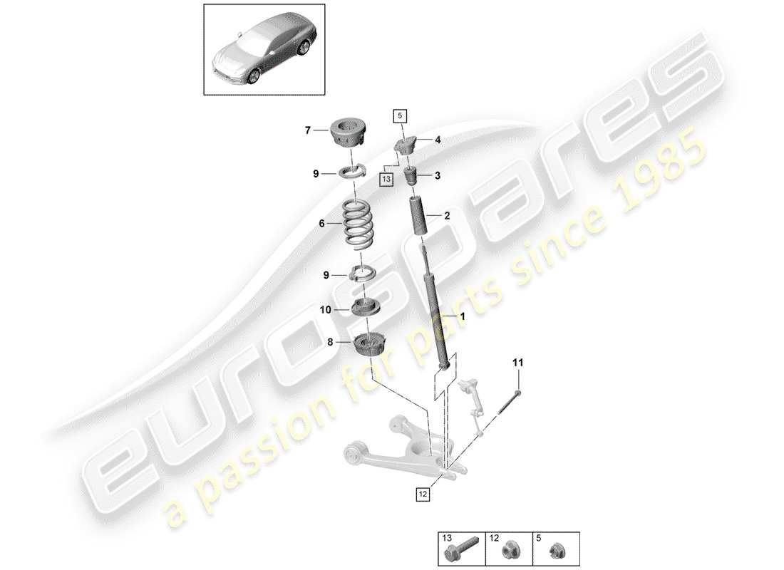 porsche 2020 (panamera 971-1) suspension part diagram