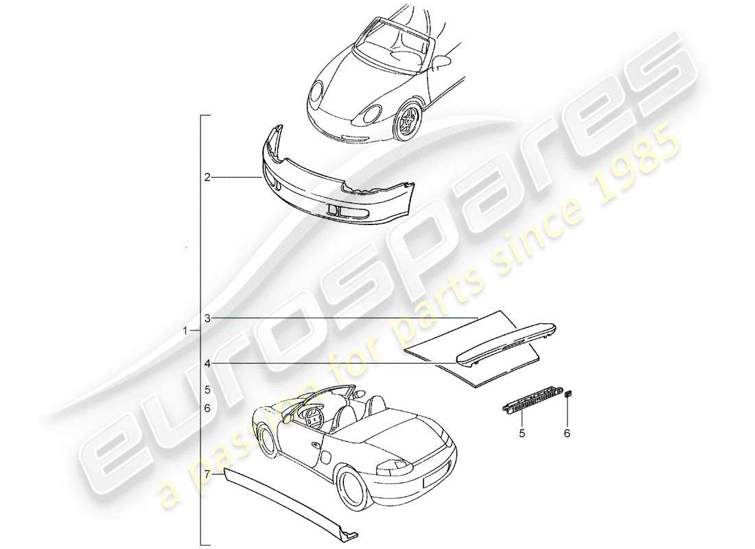 porsche 2011 (tequipment) aerokit part diagram