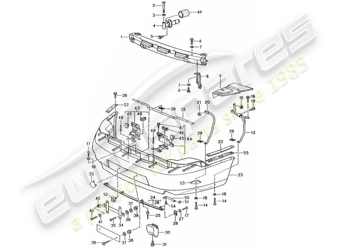 porsche 1998 (993) bumper parts diagram