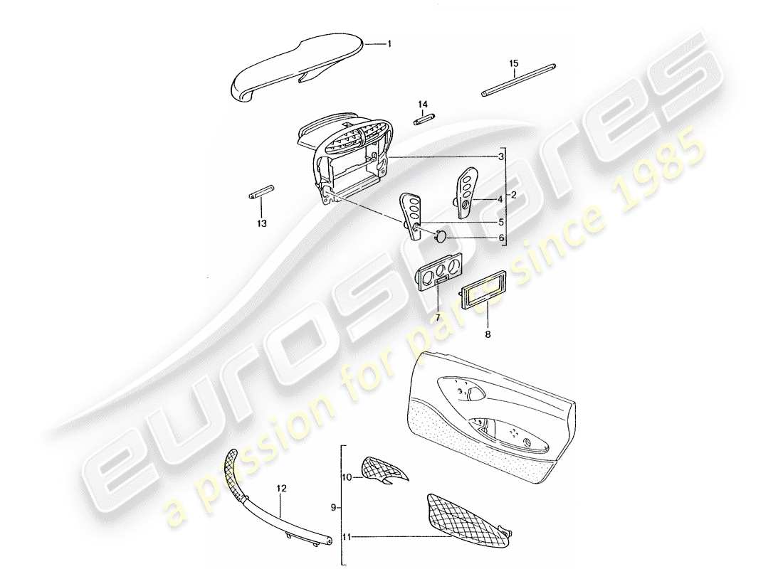 porsche 2008 (tequipment) instrument box part diagram