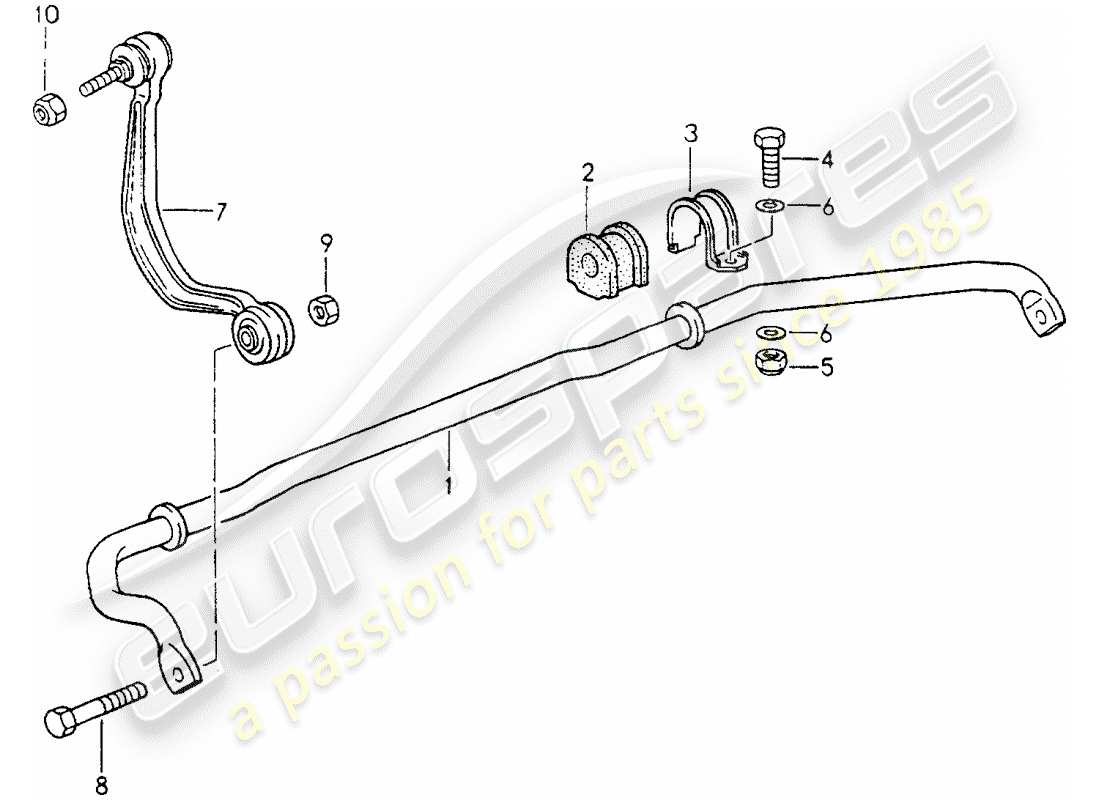 porsche 1994 (964) stabilizer parts diagram