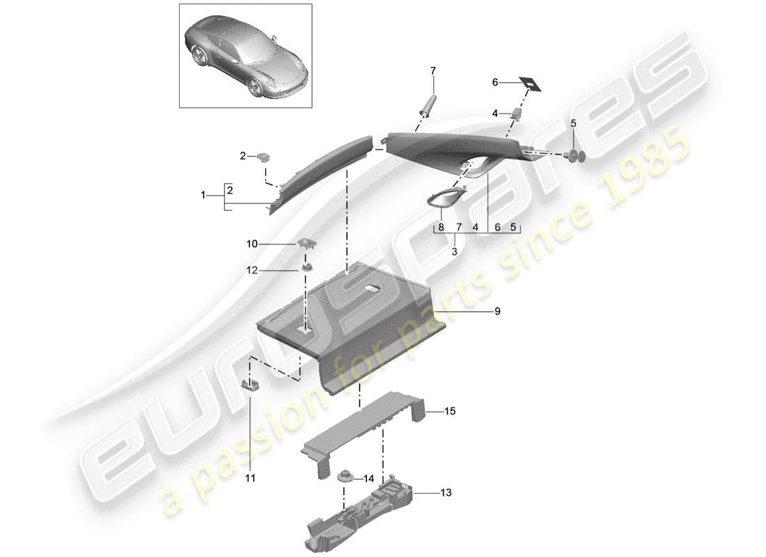 porsche 2015 (991-1) trims part diagram