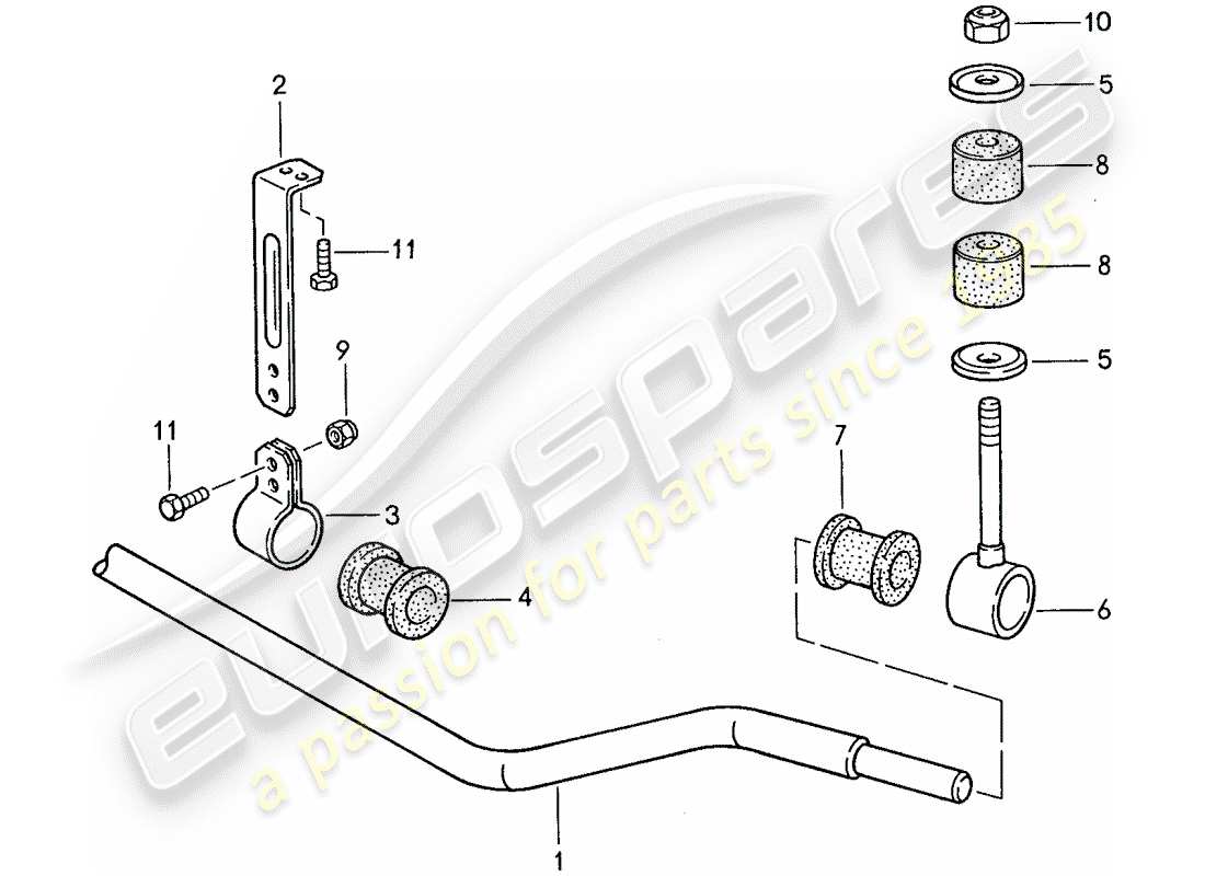 porsche 1990 (944) stabilizer part diagram