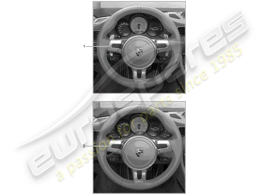 porsche tequipment 98x/99x (2020) steering wheel parts diagram