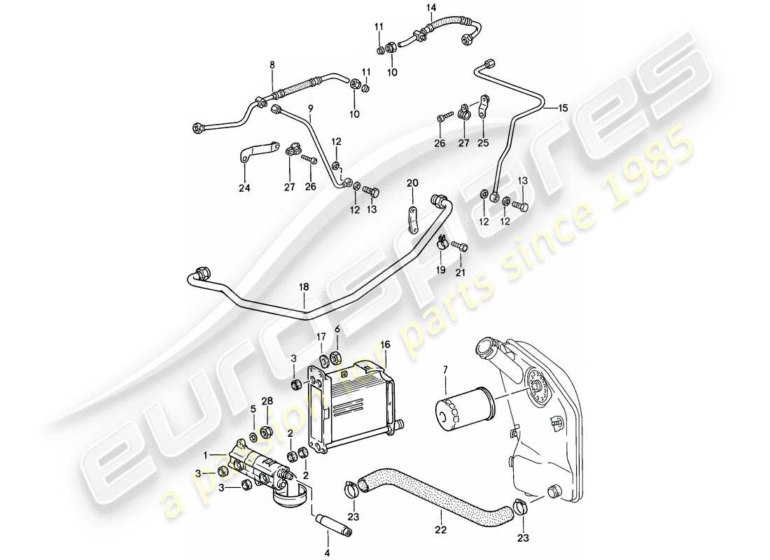 porsche 1986 (911) engine lubrication - oil pump - lines - see technical information - gr.1 nr.1/1a-85 part diagram