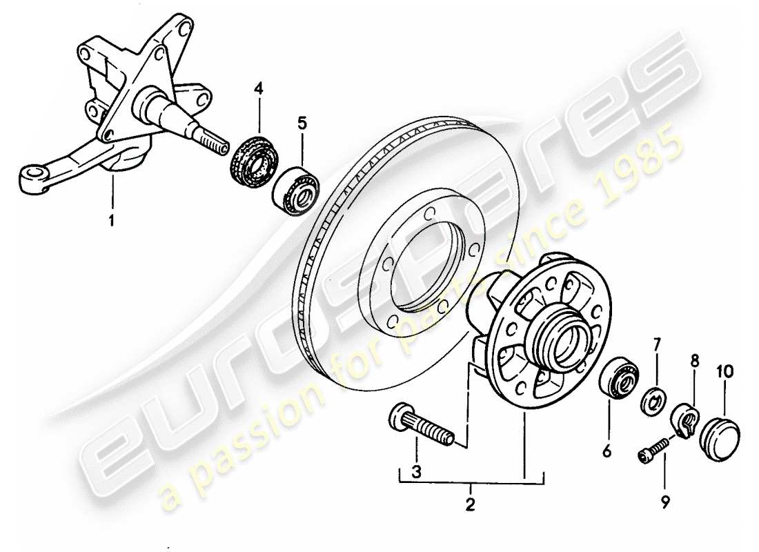 porsche 1994 (968) steering knuckle - lubricants part diagram
