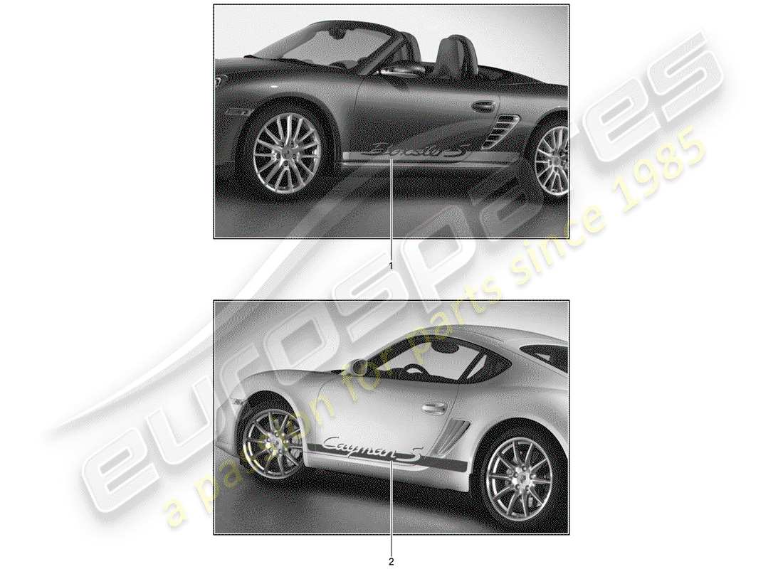 porsche 2000 (tequipment) trim foil part diagram