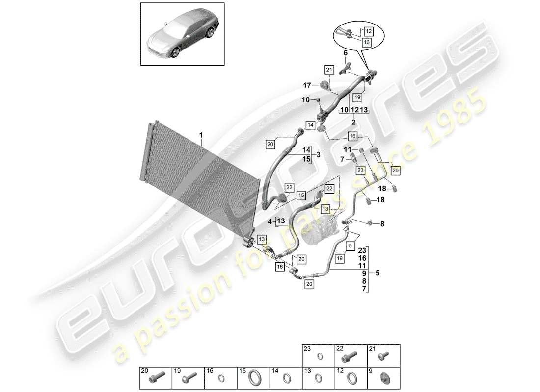 porsche 2019 (panamera 971-1) refrigerant circuit part diagram