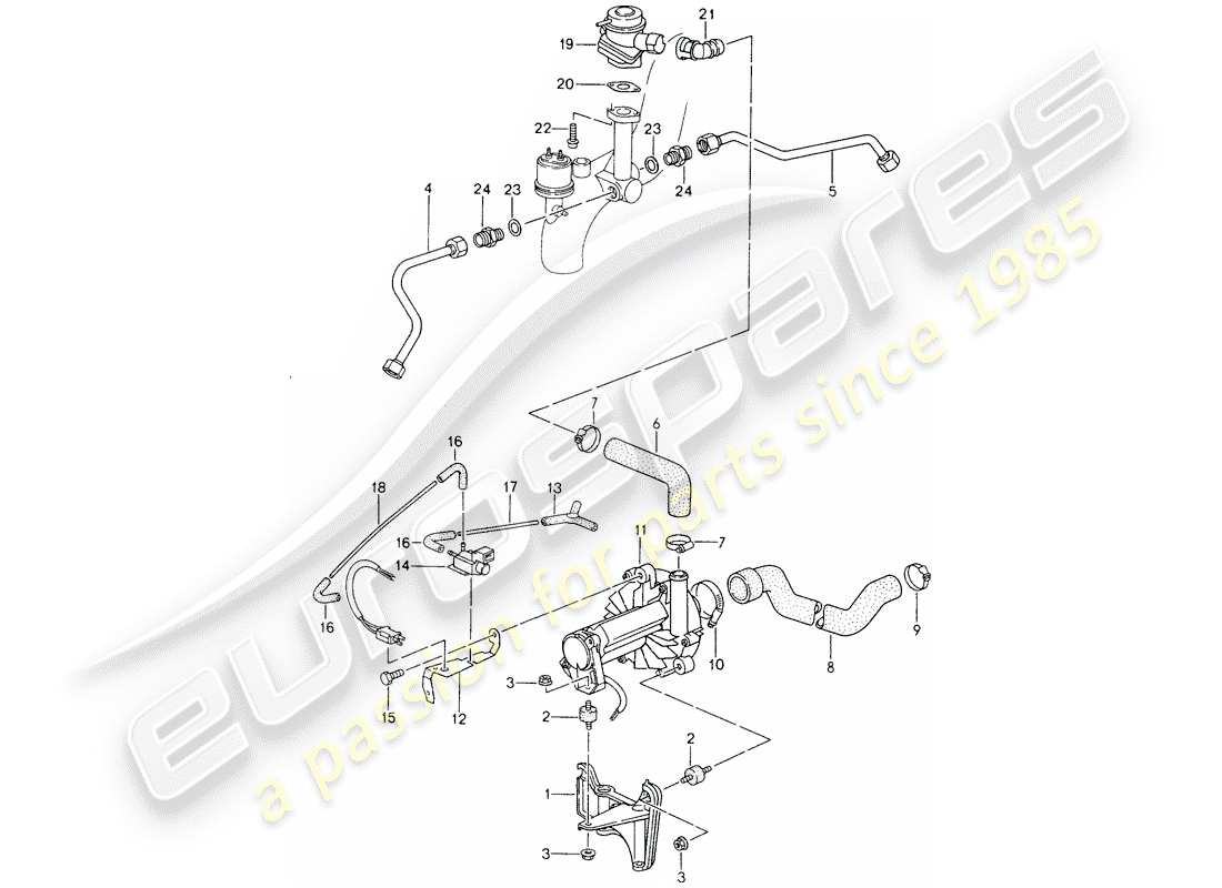 porsche 1998 (993) air injection parts diagram