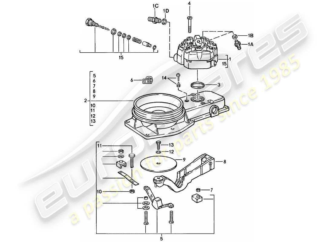 porsche 1982 (911) mixture control unit part diagram