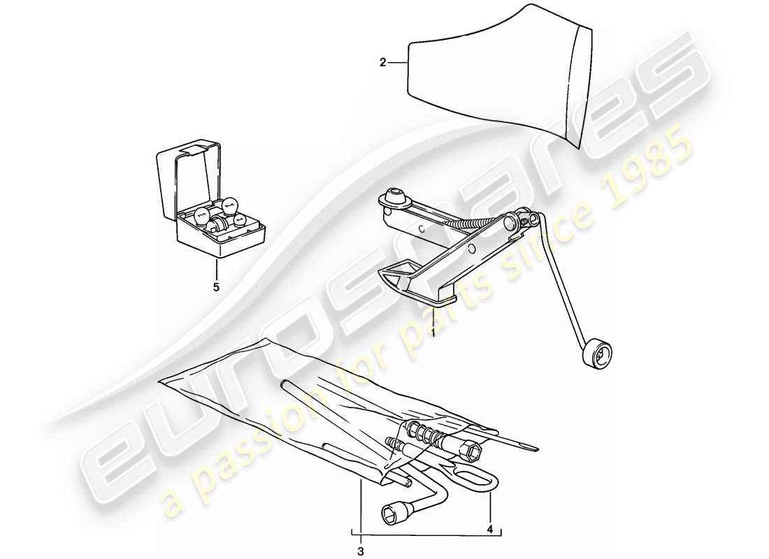 porsche 1985 (928) tool part diagram