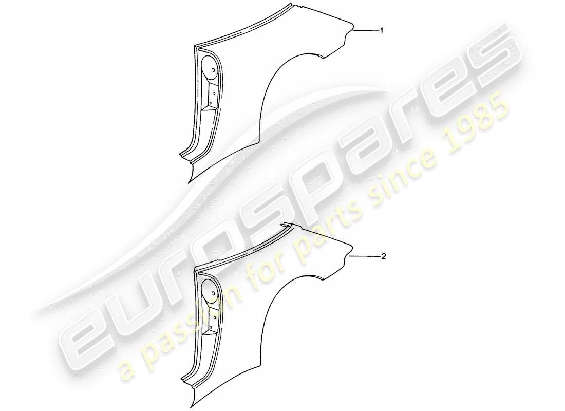 porsche 1998 (993) side panel parts diagram