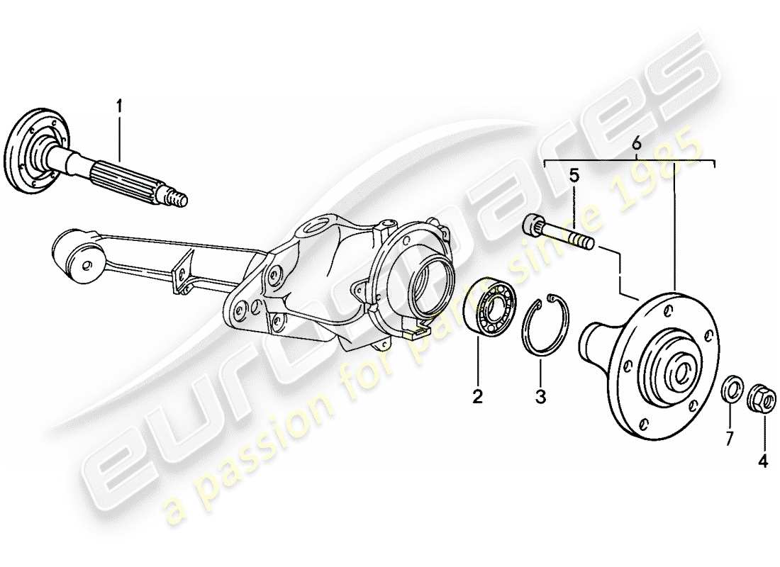porsche 1988 (944) rear wheel shaft - lubricants part diagram