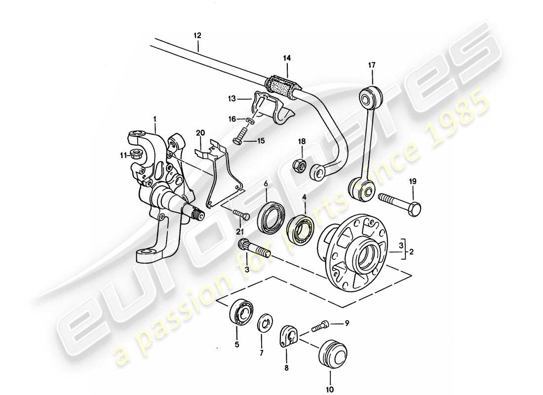 porsche 1994 (928) steering knuckle - lubricants part diagram