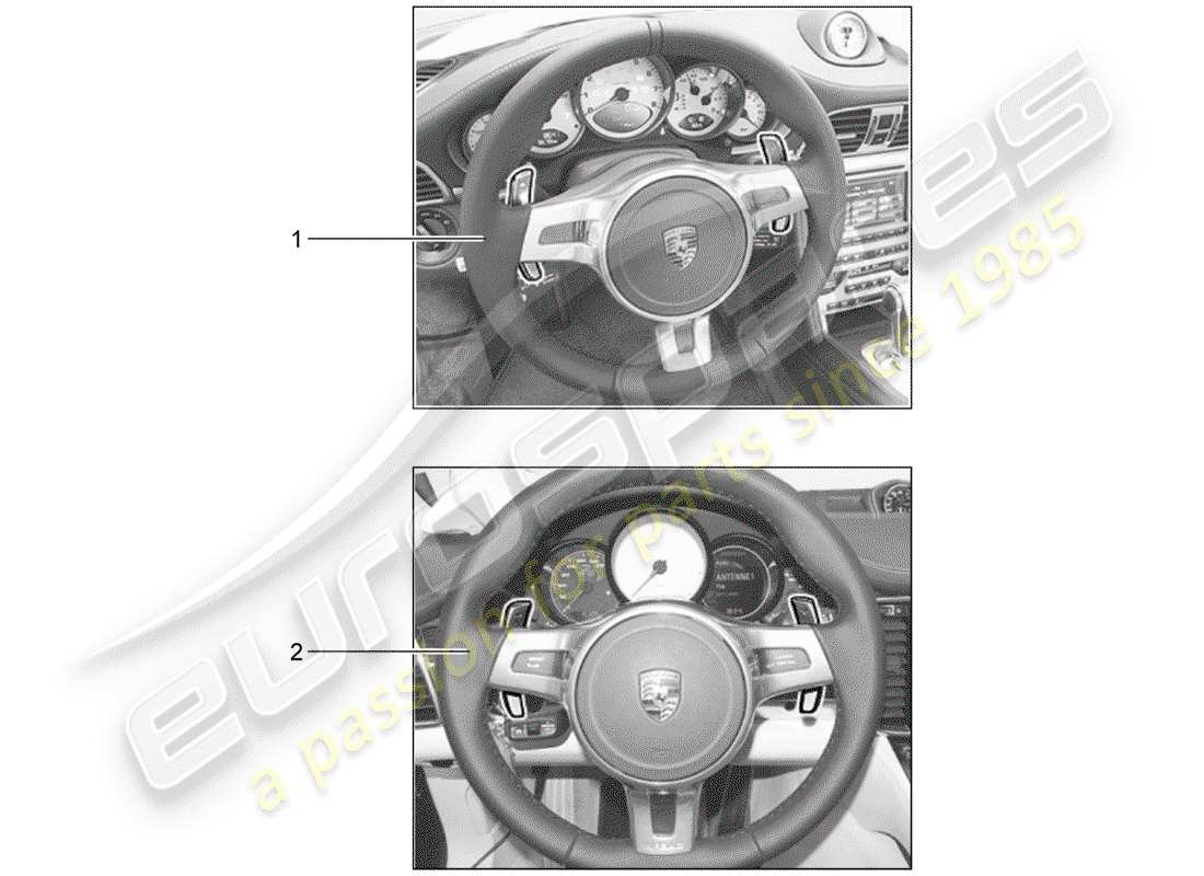 porsche 2003 (tequipment) steering wheel part diagram