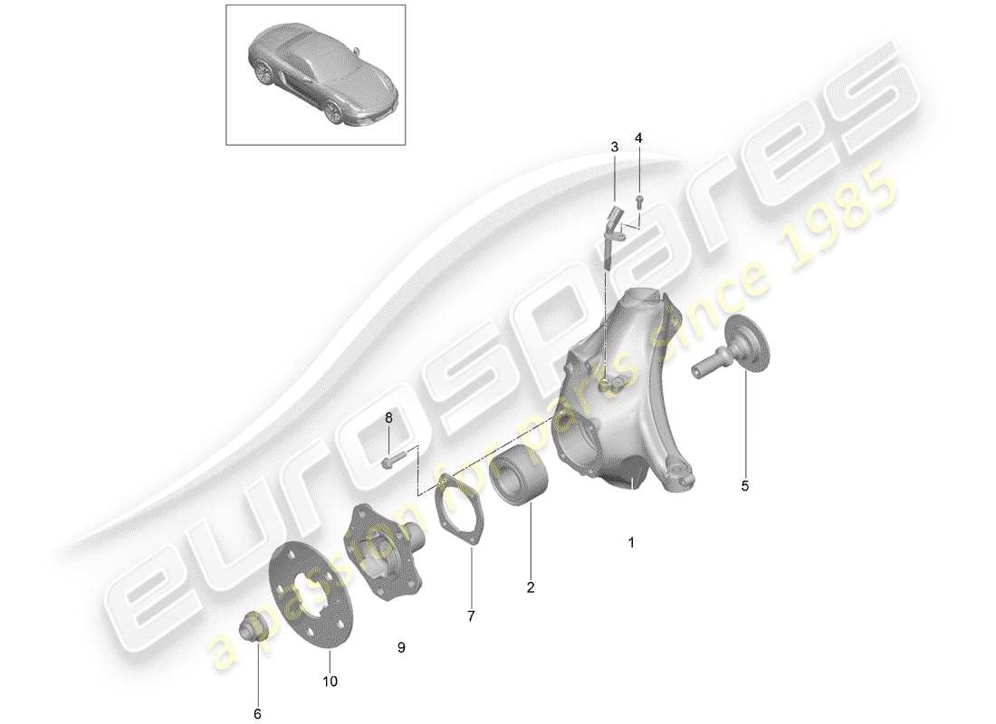 porsche 2015 (981 boxster) wheel carrier part diagram