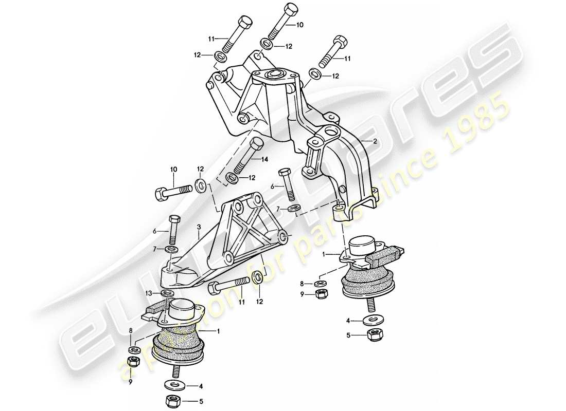 porsche 1988 (944) engine suspension part diagram