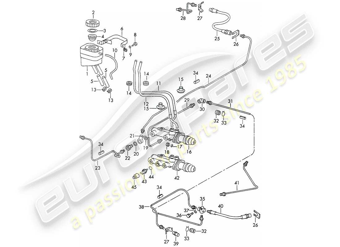 porsche 1969 (911/912) reservoir for - brake fluid - brake master cylinder - d - mj 1968>> - mj 1968 part diagram