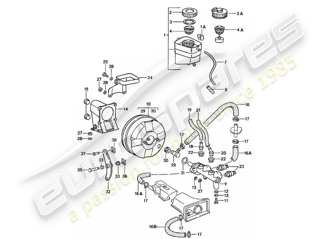 porsche 1979 (911) reservoir for - brake fluid parts diagram