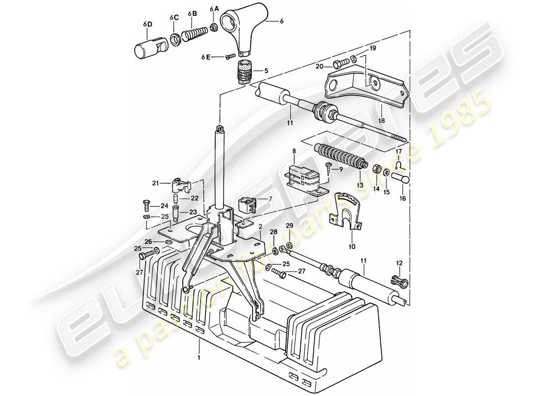 porsche 944 (1988) actuator - for - automatic transmission parts diagram