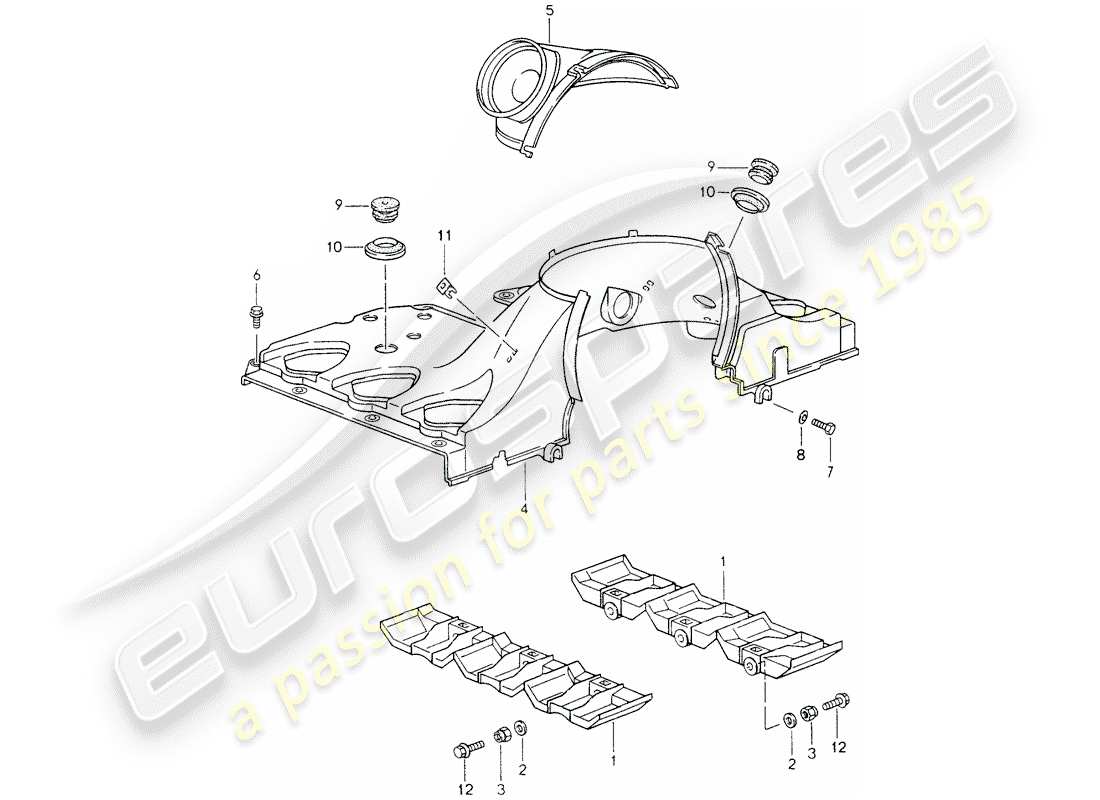 porsche 1998 (993) air duct parts diagram