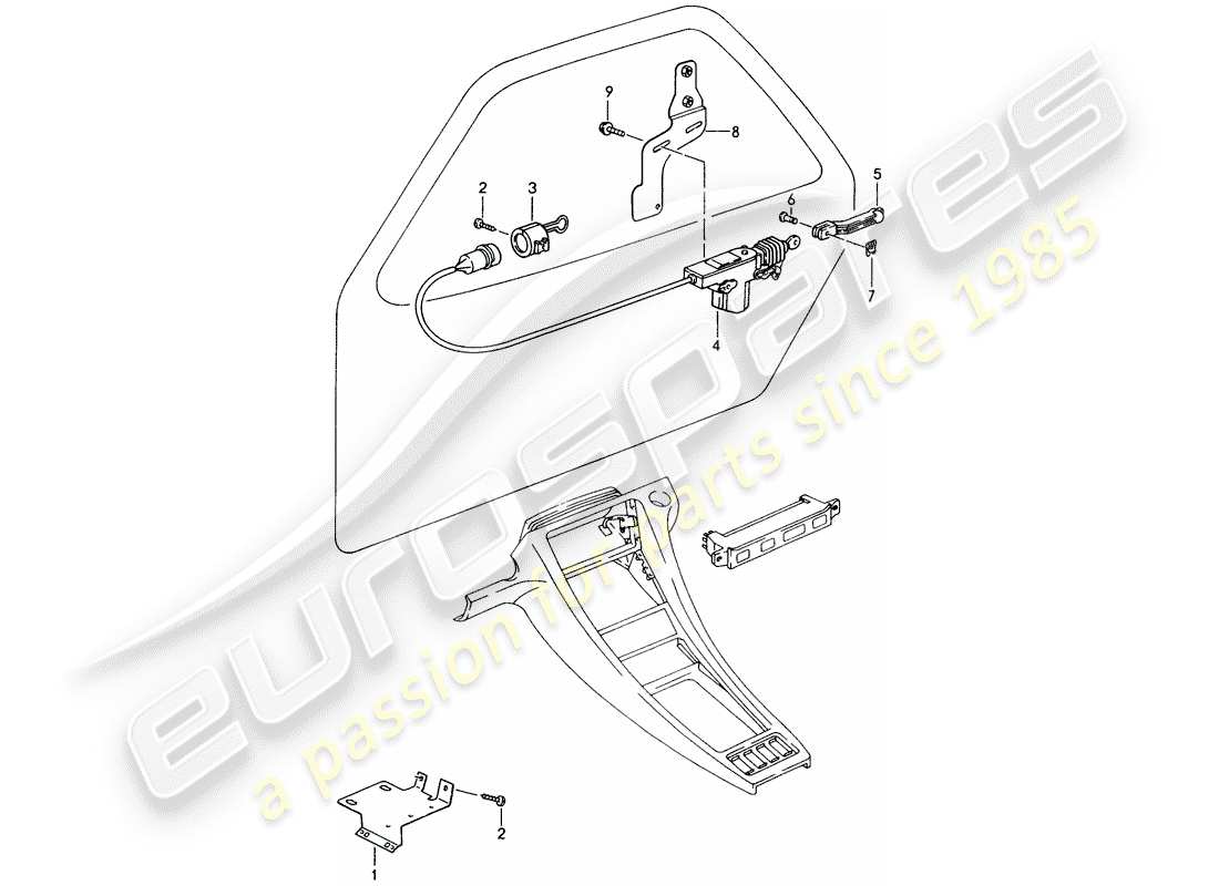 porsche 1993 (928) central locking system part diagram