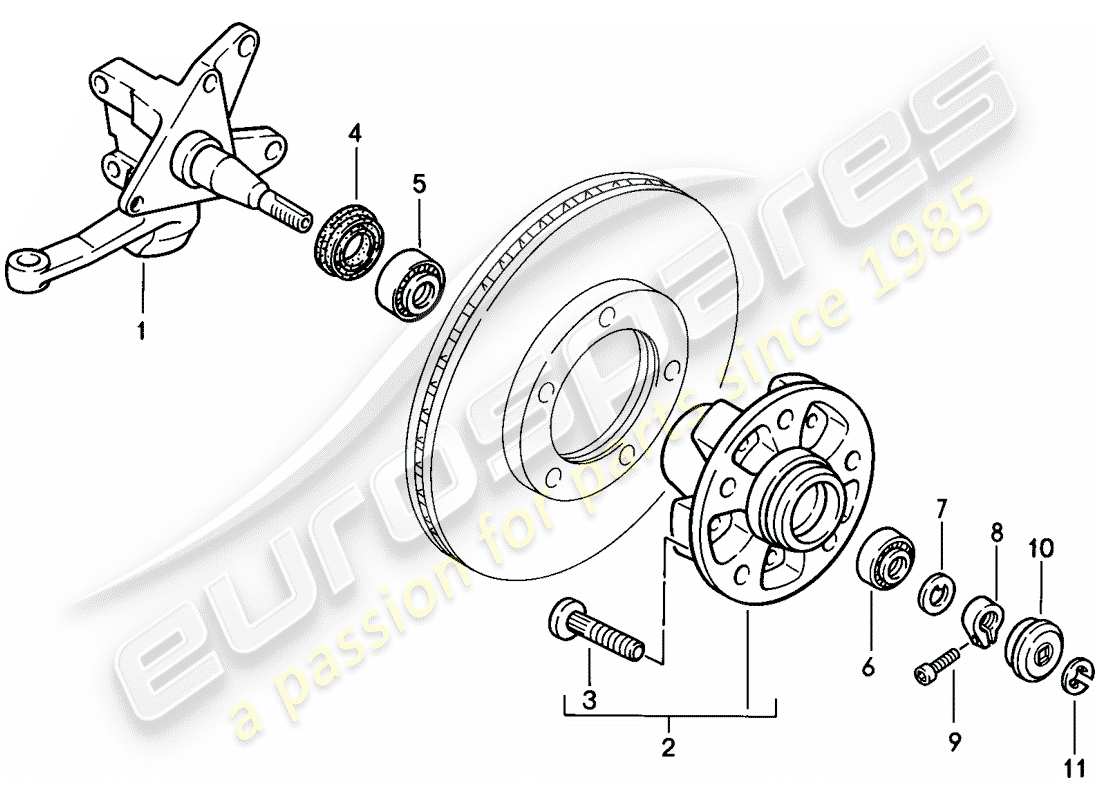 porsche 1982 (944) steering knuckle - lubricants parts diagram
