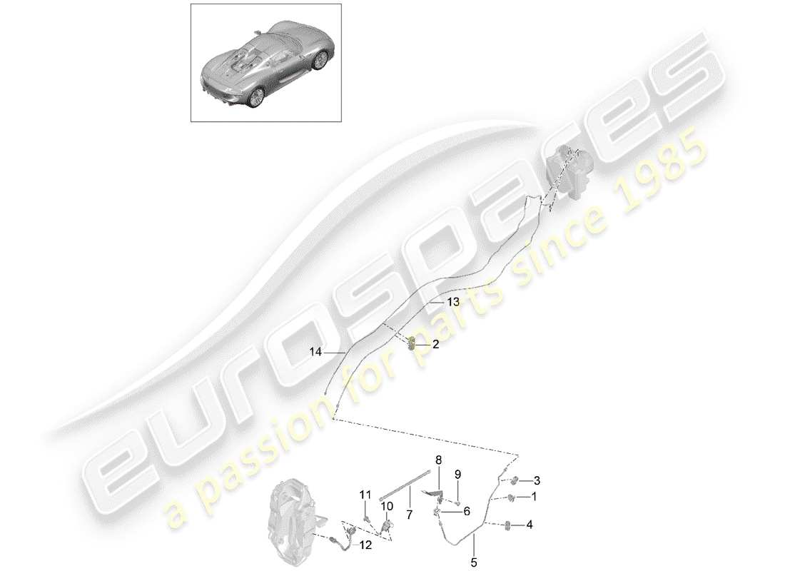 porsche 918 spyder (2015) brake line part diagram