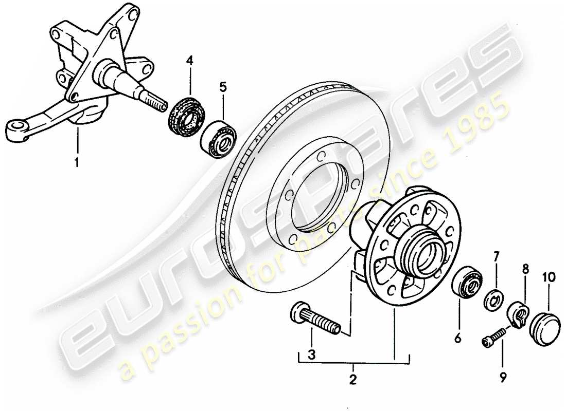 porsche 1990 (944) steering knuckle - lubricants part diagram