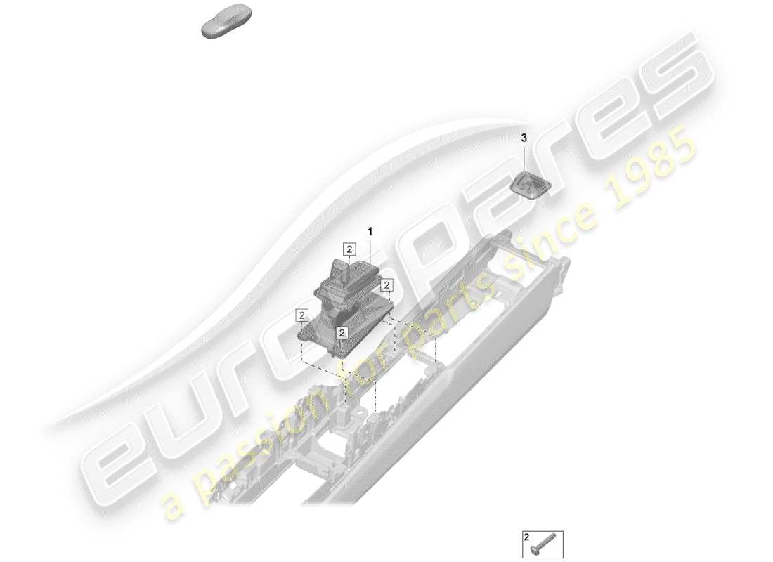 porsche 2019 (992-1) selector lever part diagram