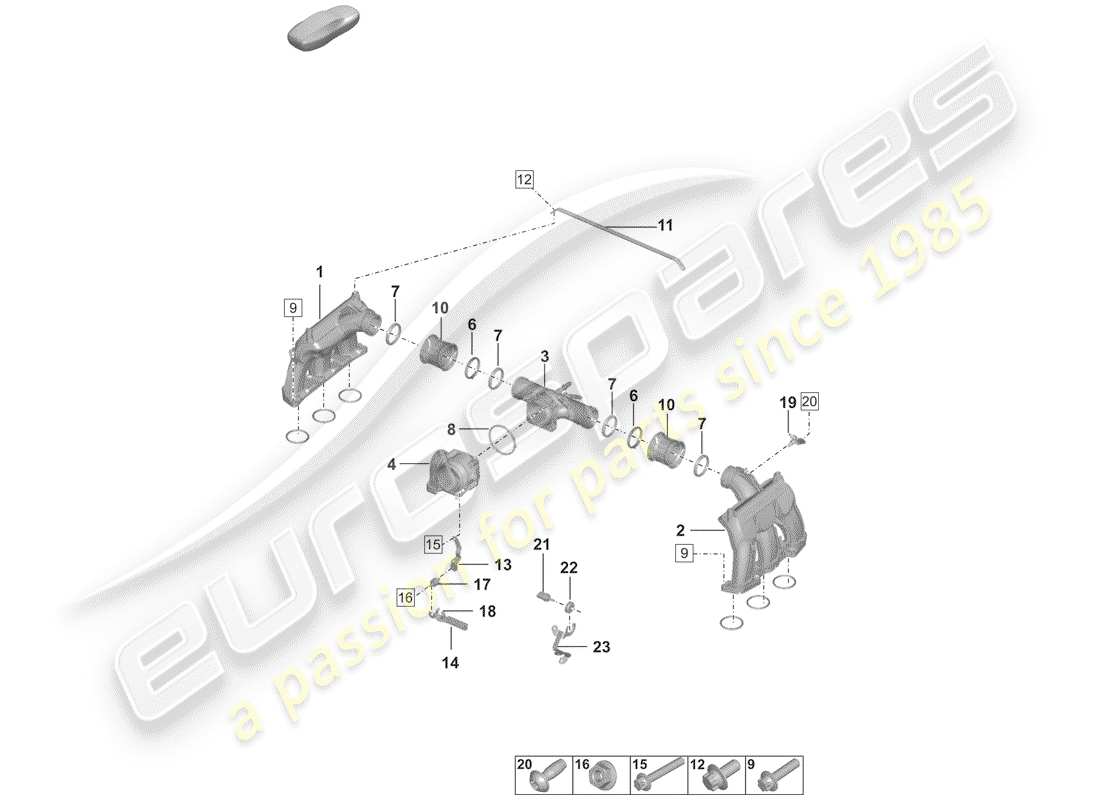 porsche 2019 (992-1) intake air distributor part diagram