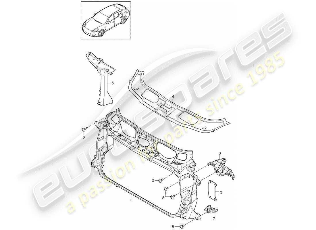 porsche 2016 (panamera 970) bracket part diagram