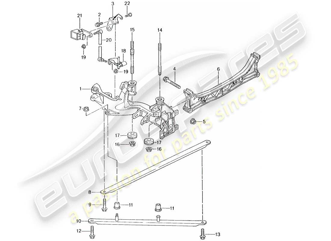 porsche 2005 (996) rear axle - side panel - bracket part diagram