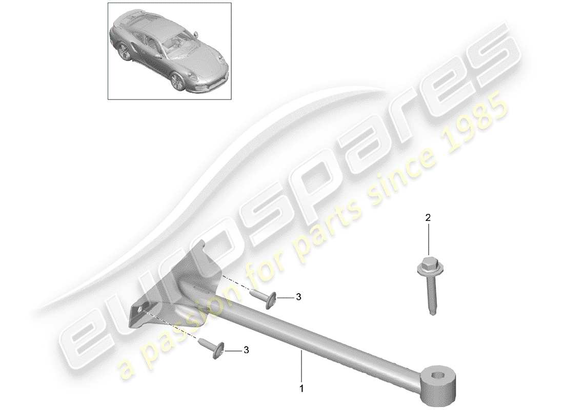 porsche 2020 (991-2 turbo) dome strut part diagram