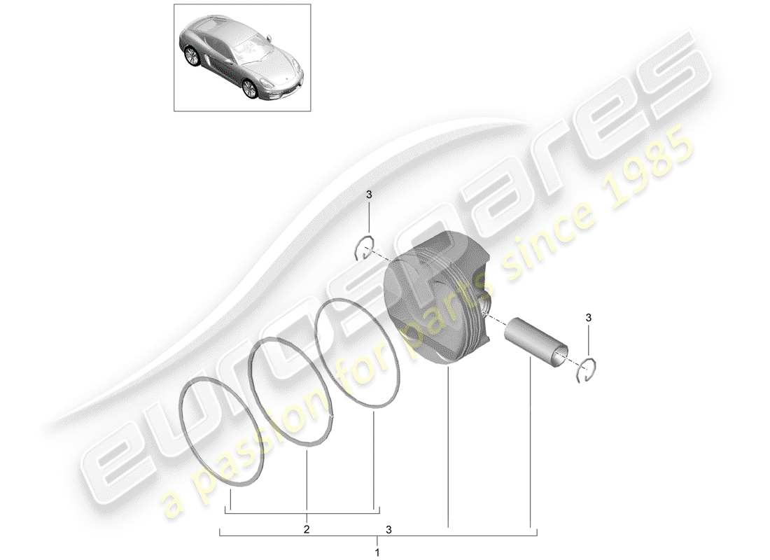 porsche cayman 981 (2014) piston part diagram