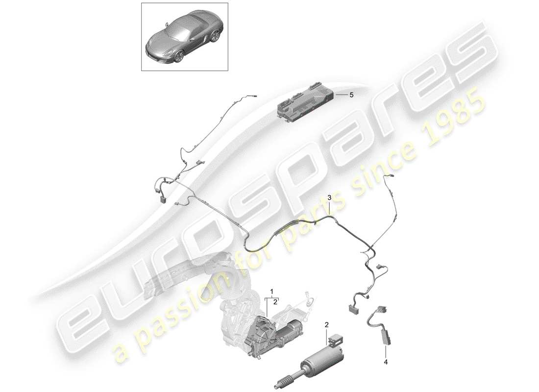 porsche 2016 (981 boxster) convertible top part diagram