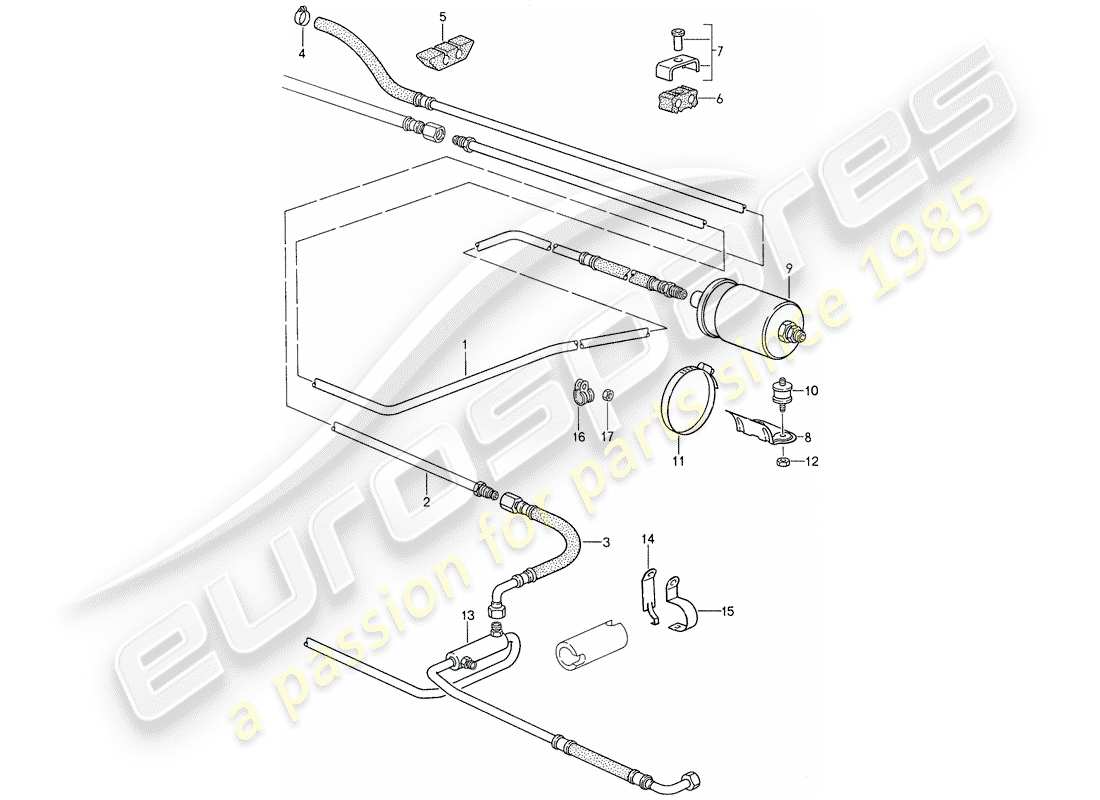 porsche 1987 (959) fuel system parts diagram