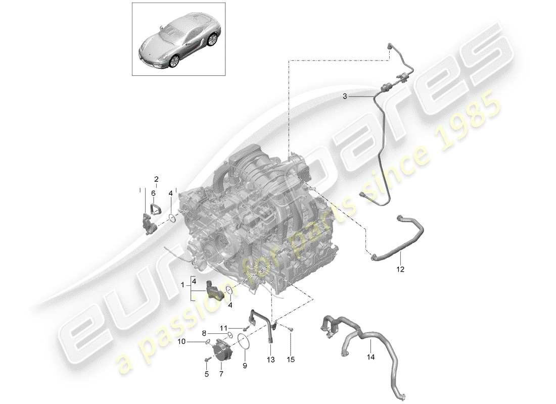 porsche 2015 (981 cayman) crankcase part diagram