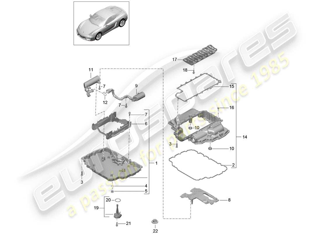 porsche 2014 (981 cayman) oil pan part diagram