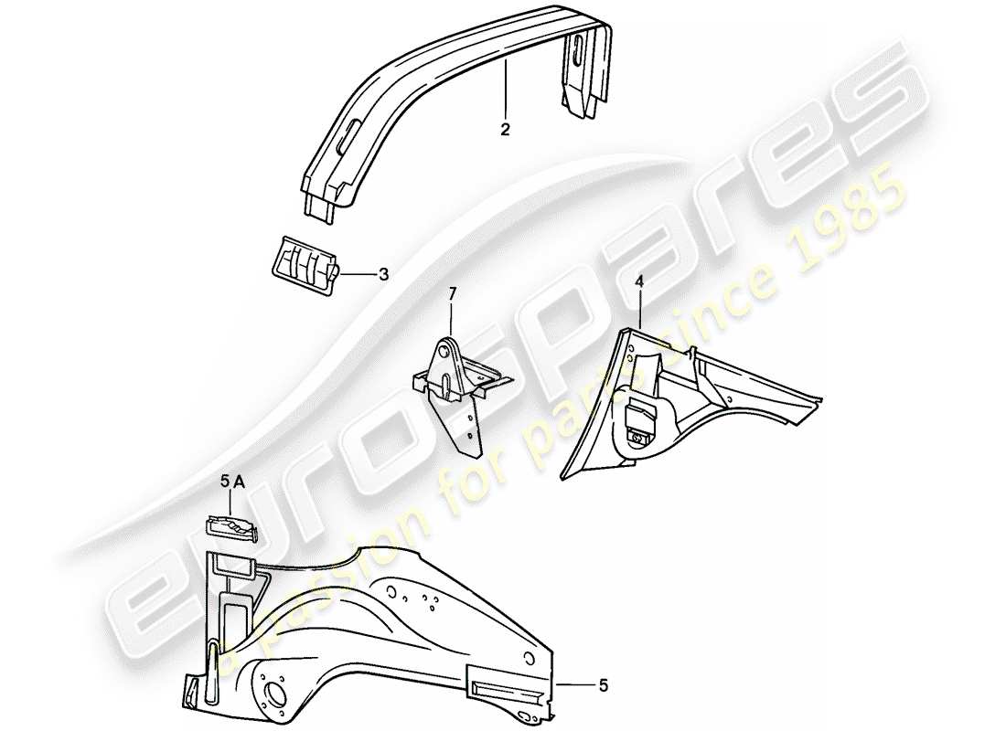 porsche 1988 (911) interior panelling part diagram