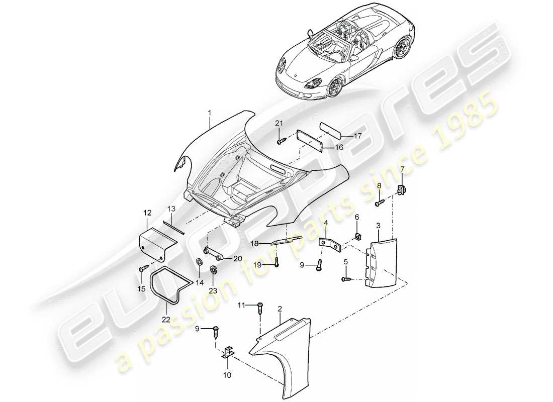 porsche 2005 (carrera gt) front end part diagram