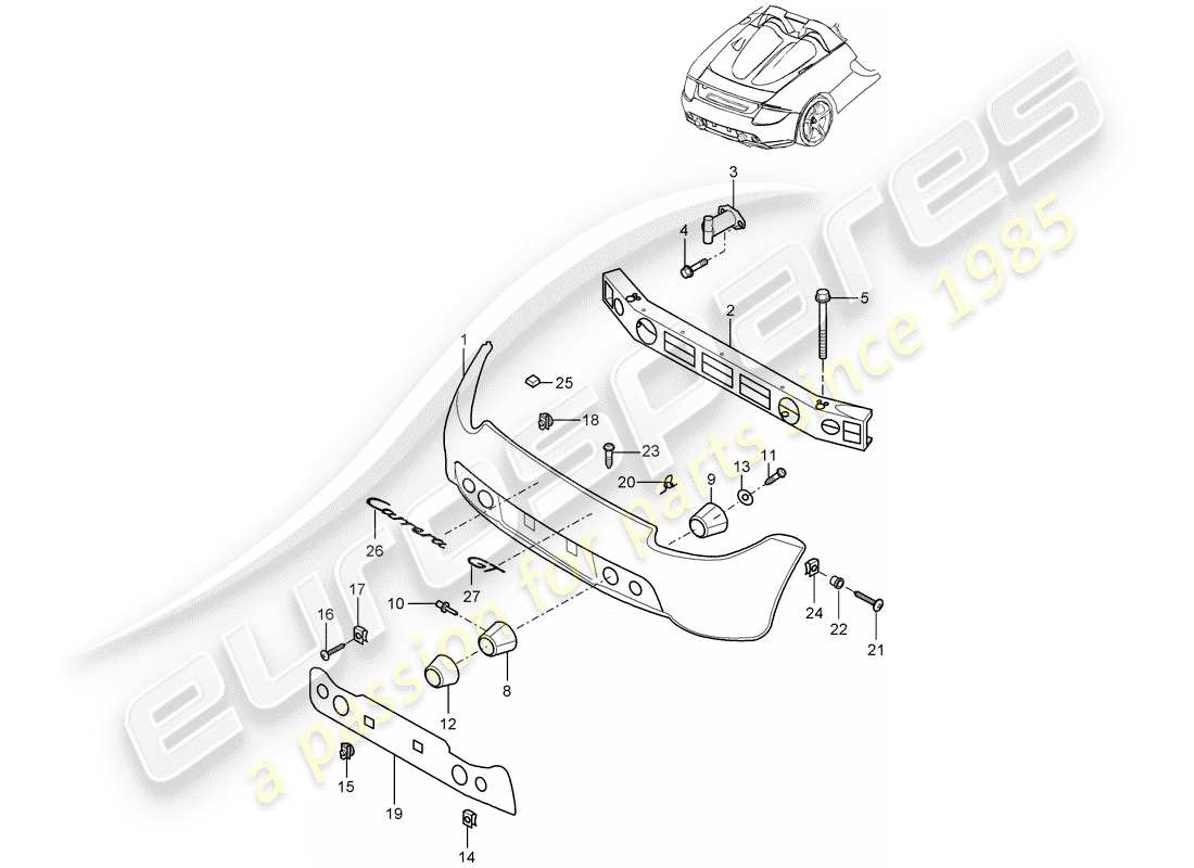 porsche 2005 (carrera gt) lining part diagram