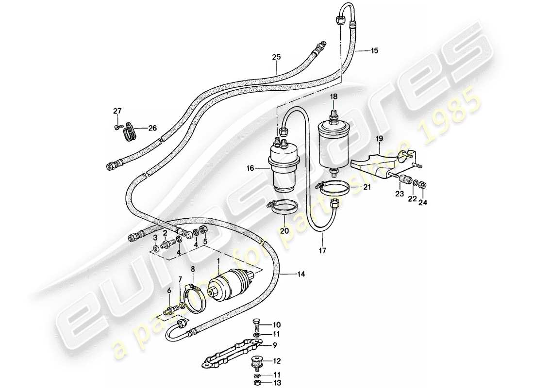 porsche 1978 (911) fuel system part diagram