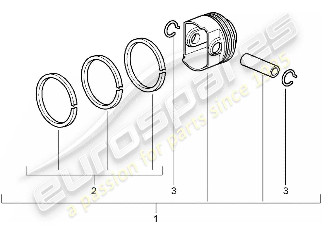 porsche 2005 (987 boxster) piston part diagram