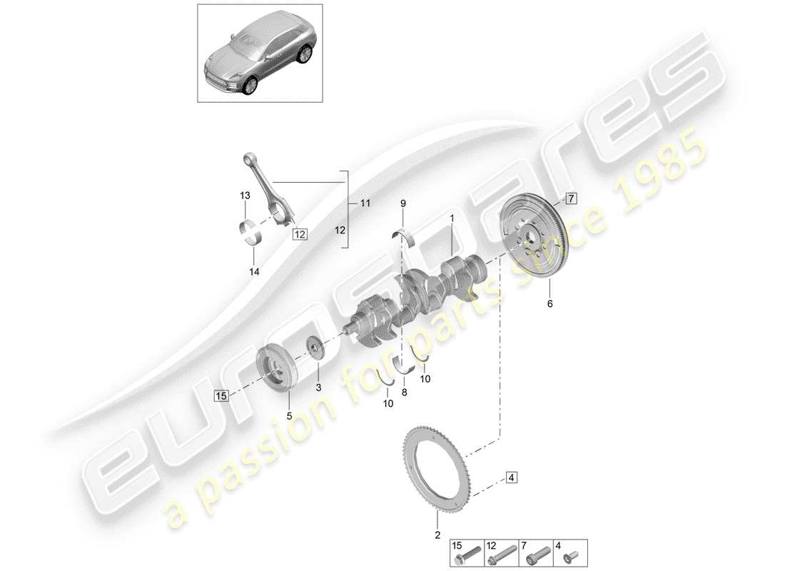 porsche 2019 (macan) crankshaft part diagram