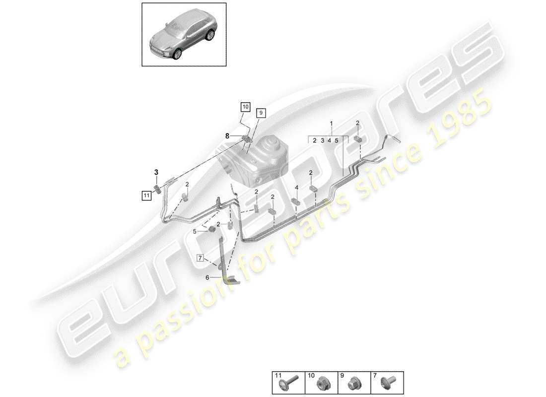 porsche 2019 (macan) fuel system part diagram